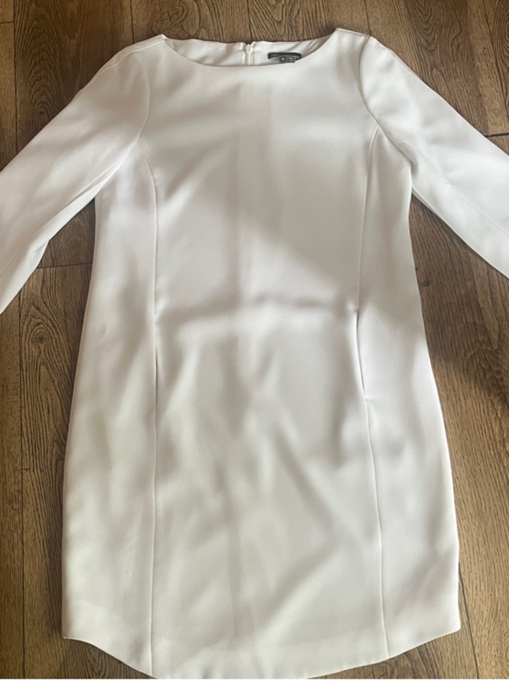 Vince Camuto Cream-White Long Sleeve Shift Dress